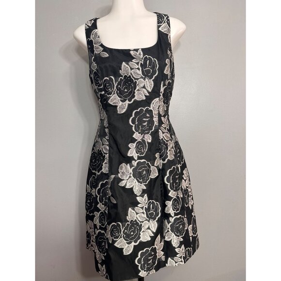 Prabal Gurung Dresse Black Silver Floral Jacquard Mini Dress 4 - Picture 13 of 14